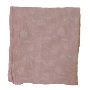 Aden + Anais Peach & White Floral Flowers Baby Blanket Swaddle Muslin Girls Cotn